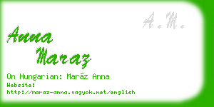 anna maraz business card